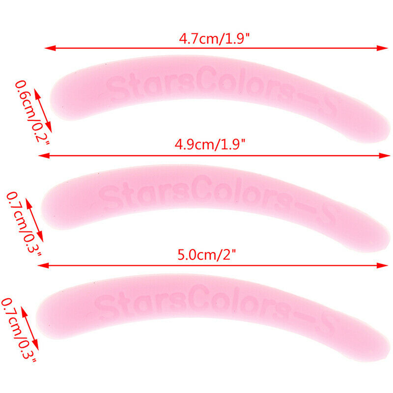 3 Pairs/Bag Perm Eyelash Patch Resuable Silicone Perming Rods Curler Pads Ri Kw
