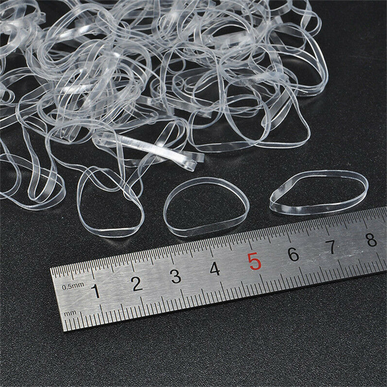 Women's Hair Tie Band Ponytail Holder Elastic Rubber Clear White 200pcs/Bag Hot