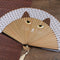 Summer Bamboo Folding Fan Hand Held Cartoon Cat Baking Varnish Fan Pocket Gif Kw
