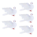 5Pcs Artificial Foam Feather White Doves Birds with Feet Decorative Craft Bird