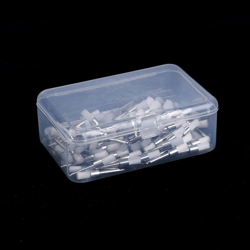 100Pcs Dental Polishing Polisher Prophy Cup Brush Brushes Nylon Latch Flat BDSE