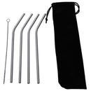 5IN1 Stainless Steel Drinking Straws Cocktail Straws with Brush Set J3U5