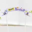 Happy Birthday Cake Cupcake Bunting Banner Flag Food Topper Party Picks 3C