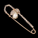 3pcs Crystal Safety Pin Brooch Clip Lady Bridal Scarf Coat Hat Pin Jewelry