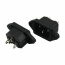 Fasdga 10 Pcs Black 3 Pins IEC320 C14 Inlet Power Plug Socket AC 250V 10A F7M9