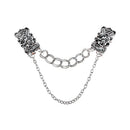 Women Sweater Shawl Clips Cardigan Dresses Brooch Flowers Collar Pins Chain G JR