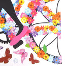 Flower Butterfly Girl on Bicycle Removable Vinyl DIY Wall Art Mural StickerSEAU