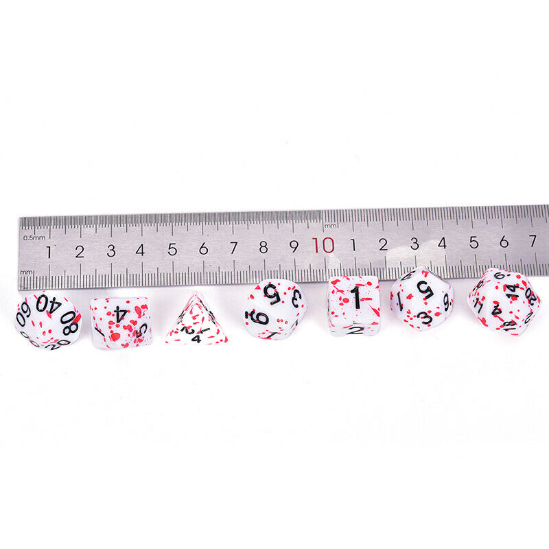7Pcs/Set Polyhedral Games Dice Multi Sides Dice for Board Game Bloody Dice OZ