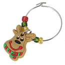 6PCS PVC Merry Christmas Wine Glass Charms Rings Marker Christmas Party Bar
