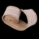 1 Metre Of Natural Hessian Ribbon With Lace Detai (6Cm)