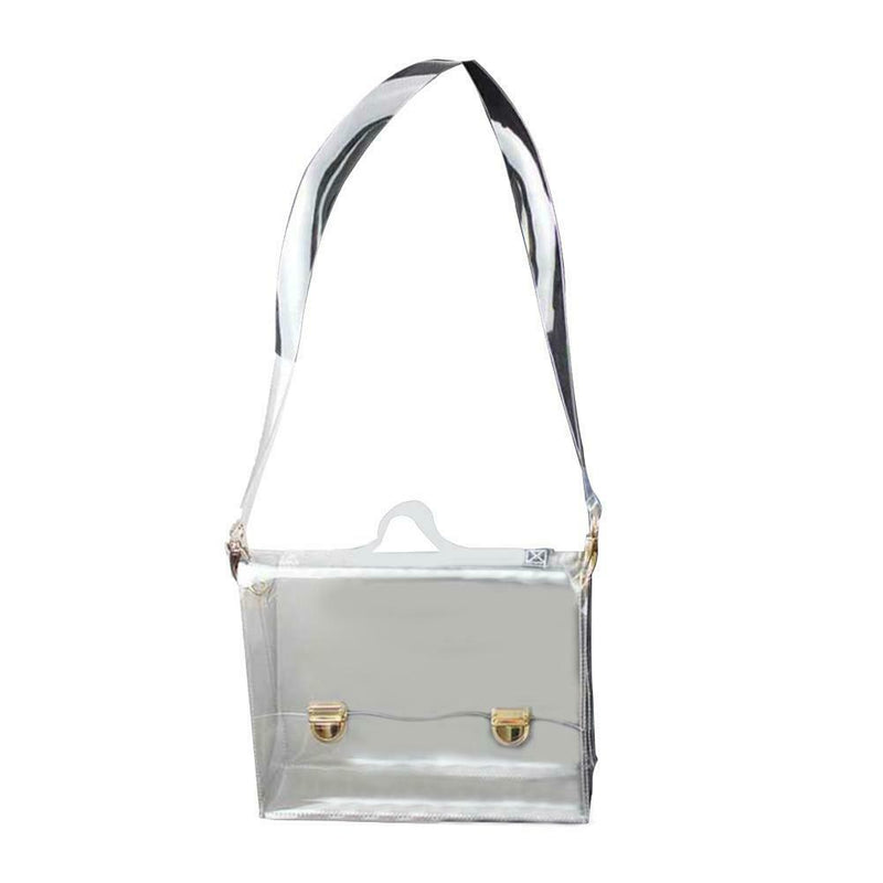 Girls PVC Transparent Clear Clutch Bag Chain Tote Jelly Bag Shoulder Handbag