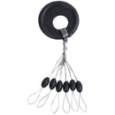 8 Pcs 6 in 1 Oval Shape Black Rubber Stopper Bead Fishing Bobber