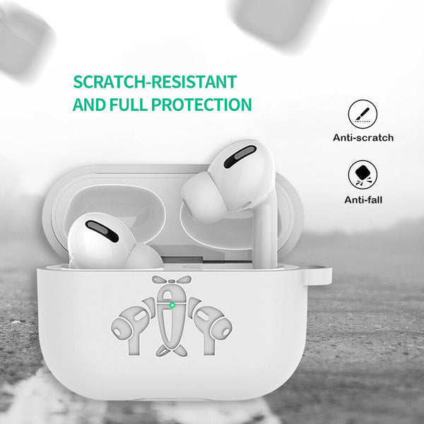 For AirPods Pro Headset Silicone Charging Case Protective Cover with Carabiner
