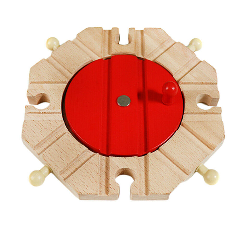 1x Wooden Train Track Turntable Accessories Fun Play Toys Gift Educational