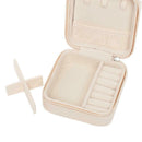 Portable Earring Ring Storage Box Leather Jewelry Display Case (Light Pink) A