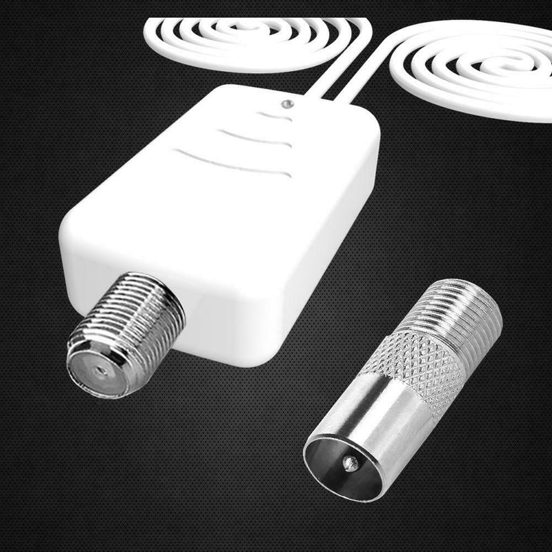 Indoor TV Antenna White 80 Miles w/ Signal Amplifier Digital HDTV Antenna