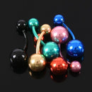 6 Pcs TITANIUM BELLY Button navel rings Banana Bar Body Piercing Jewelry