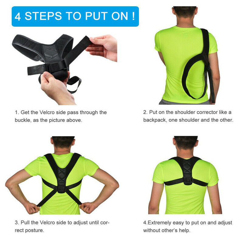 Posture Corrector Clavicle Support Brace Women Men Resistance Band Fix HBQ
