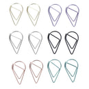 12pcs Brief Style Waterdrop Shaped Metal Paper Clip Bookmark Stat OZ FT