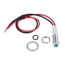 10mm 12VDC Car Truck Boat Metal LED Indicator Dash Light with Wire Green