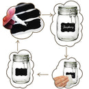 8x Multi Shapes Nice Chalk Black Board Mason Jar Labels Stickers Chalkboard ã€NME