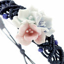 Woven Bracelet Chinese Style Ceramic Flower Bracelet Wrist(Three Colours) M7I3