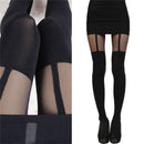 Fashion Women Temptation Sheer Mock Suspender Tights Pantyhose Stockings M&O