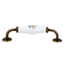 Flower Ceramic Bar Handle Kitchen Door Pull Cabinet Drawer Knob Length 150mm