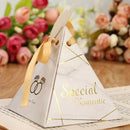 50Pcs/Set Romantic Triangular Candy Box Wedding Favors Party Supplies Paper