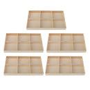 5Pcs Wooden Storage Box Jewelry Box Flower Pot Succulent Planter Storage 6 Grid