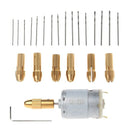 Diy-002-16 Mini Electric Hand Drill Small 12V Motor+ 0.8-1.5Mm Twist Drill