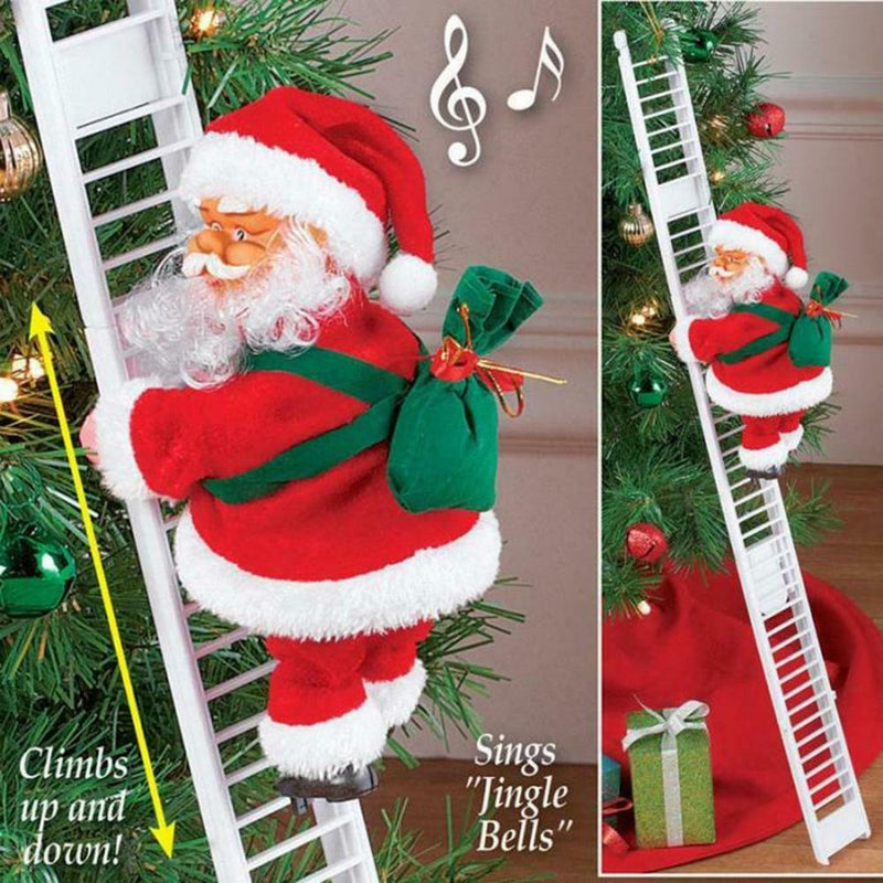 Christmas Santa Claus Toys Electric Climb Ladder Christmas Tree Hanging Ornament