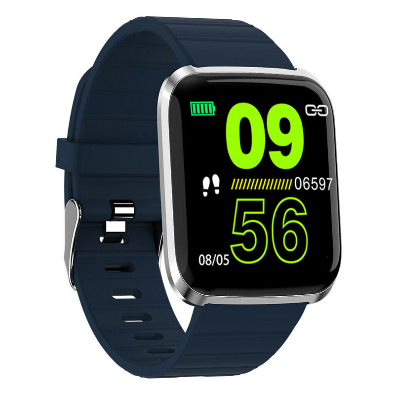 1.3inch Screen Smart Watch Blood Pressure Waterproof Fitness Tracker Blue