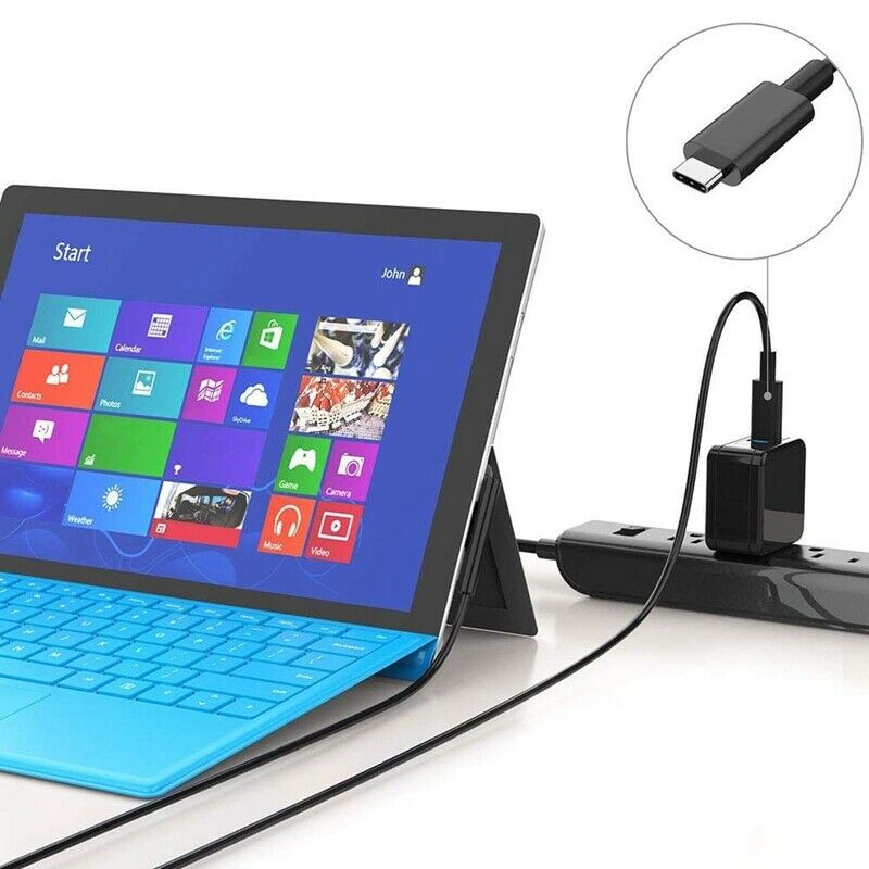 Nylon Braided USB-C Charging Cable for Surface Pro 6/5/4/3 Surface Laptop 1 H5X7