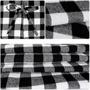 Christmas Tree Skirt 50 inch White and Black Plaid Buffalo Double Layers Tr