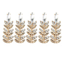 5 Pieces Diamante Branch Leaf Sew-on Rhinestone Buttons Flatback Embellishment