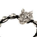 Men Wolf Head Crystal Unisex Adjustable Fashion Braid Bracelet Beads Bangle