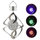 Solar Power LED Light Wind Spinner Chimes Spiral Garden Courtyard Hanging Lamp