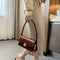 Classic Women Handbag Leather Retro Shoulder Bag Shopping Tote (Dark Brown) A