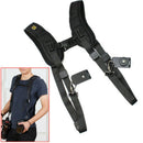 Black Dual Shoulder Quick Release Belt Sling Strap For 2 DSLR Camera Canon Nikon