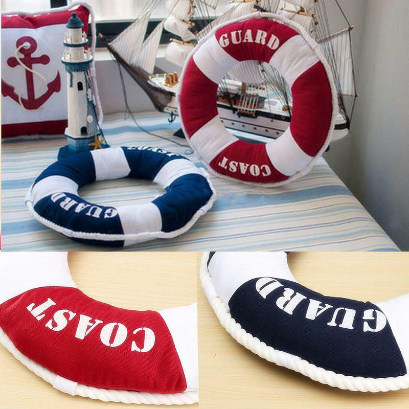 40cm Excellent Texture Cotton Life Buoy Coast Guard Soft Pillow Cushion Red