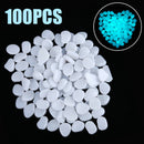 100pcs Glow in the Dark Stones Pebble Gardening Aquarium Landscaping Decor Set