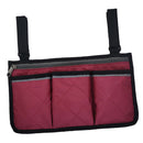 Universal Wheelchair Side Bag Pouch Storage Accessory Phone Holder Wine Red
