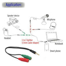 2 Pcs Cable Adapter 2 In 1 Splitter 4 Pole 3.5mm Audio Earphone Headset to  Q2F6