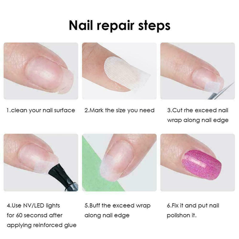 Adhesive Silk Nail Wrap Reinforce Nail Protector UV Tool Art Gel Nail Manic E9I9