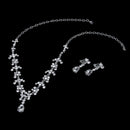 Wedding Bridal Rhinestone Necklace Dangle Earrings Set Clip On