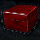 3 Pieces Red Painted Single Slot Wooden Watch Wristwatch Box Display Showcase