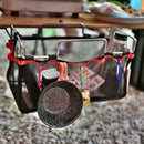 Large Outdoor Camping Barbecue Kitchen Finishing Storage Bag Portable Iron Rack