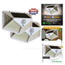100 LED Solar Power PIR Motion-Sensor Wall Lights Outdoor Lamp Garden Water R8B5