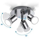 Modern Led Ceiling Light With Swiveling Light Spots 100V-220V Three Heads L L8N2